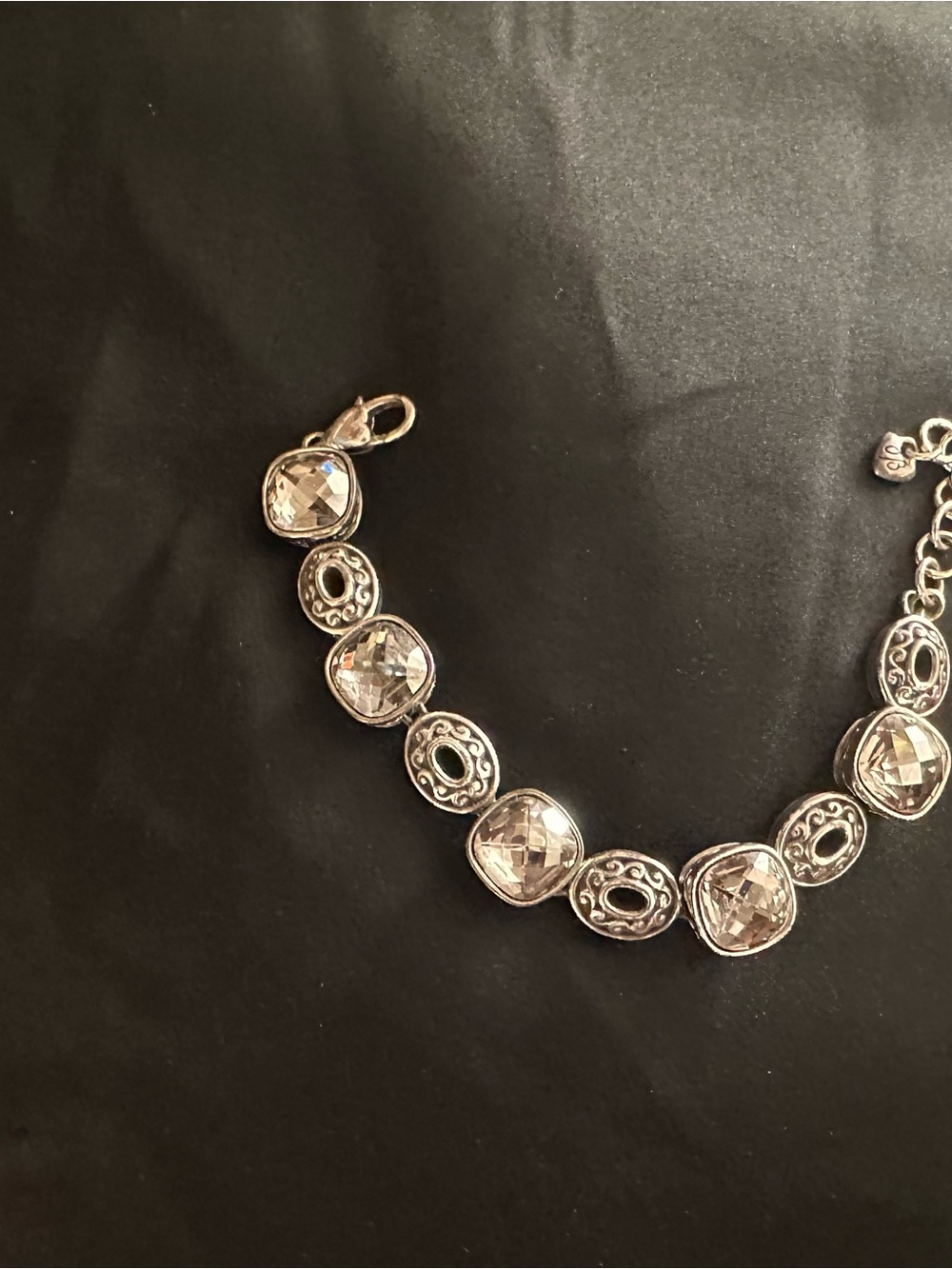 Brighton Silver Crystal Link Bracelet